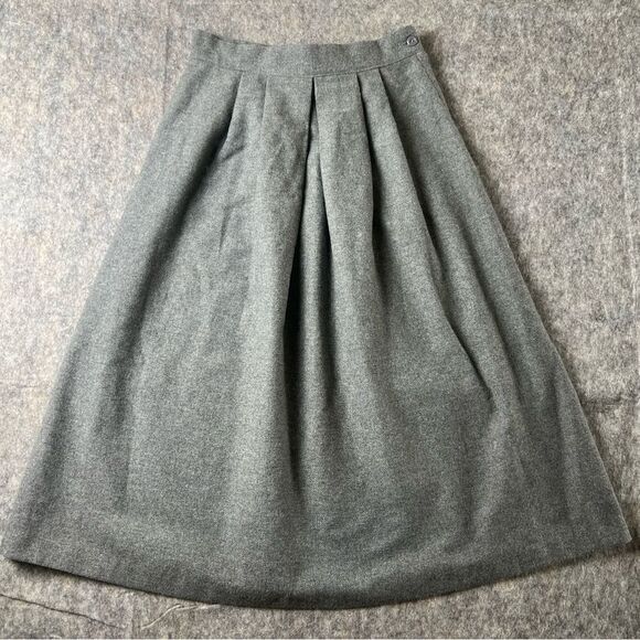 Vintage Kayo of California Gray Wool Bell Skirt Sz 11/12 Side Zip - Picture 1 of 7